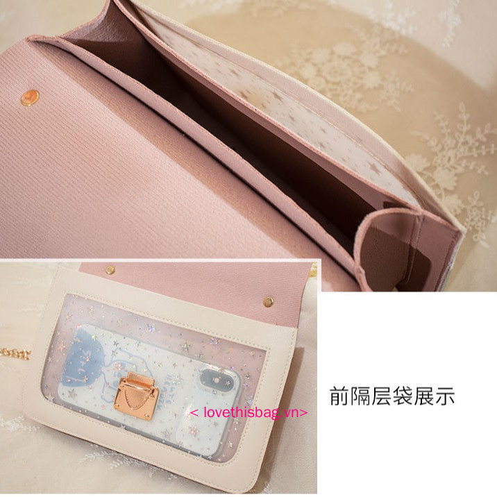 2021 handbag women shoulder &amp; tote  transparent chic soft girl Single Shoulder Messenger Bag versatile handbag girls' underarm bag Small square bag