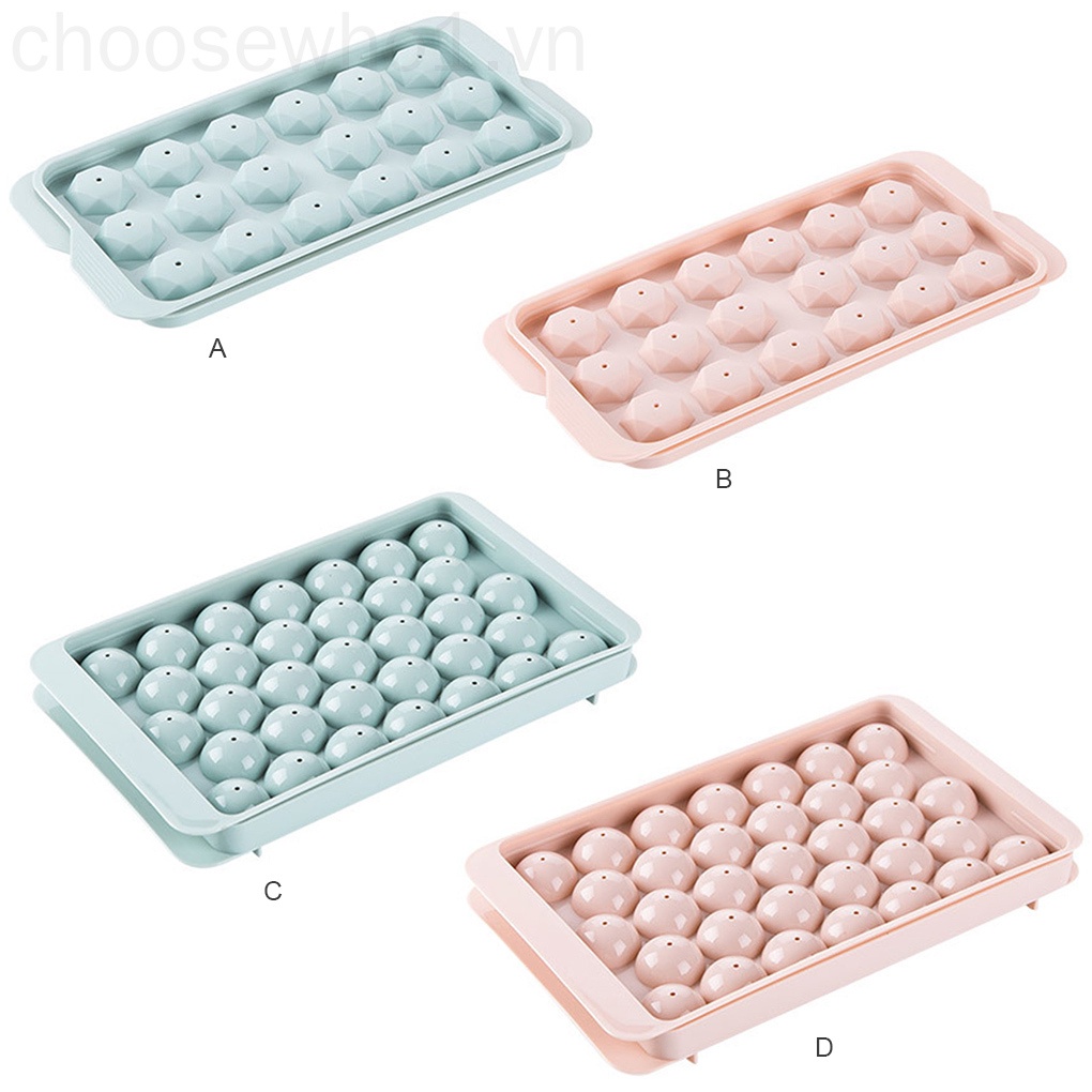 Khuôn Nhựa Làm Đá Viên / Thạch Rau Câu Kèm Nắp Đậy Tiện Dụng Diy 1 Cái