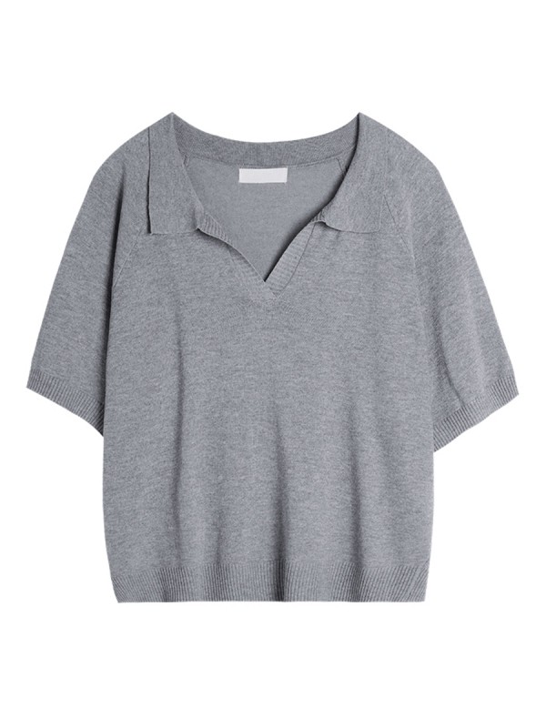 NZN Áo thun ngắn tay cổ bẻ thanh lịch dành cho nữ