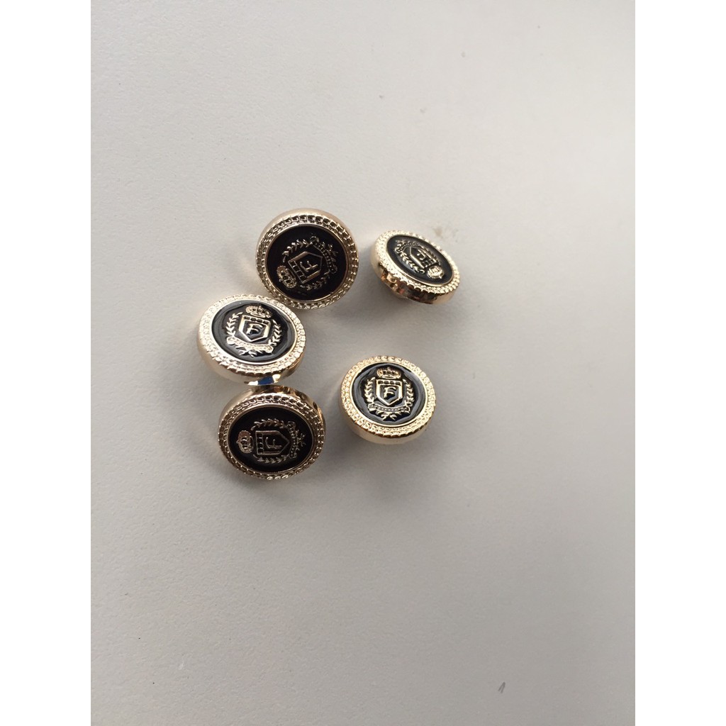 Set 10 Nút Kim Loại Nhiều Họa Tiết Phong Cách Anh Quốc Cổ Điển Dùng Trang Trí Quần Áo