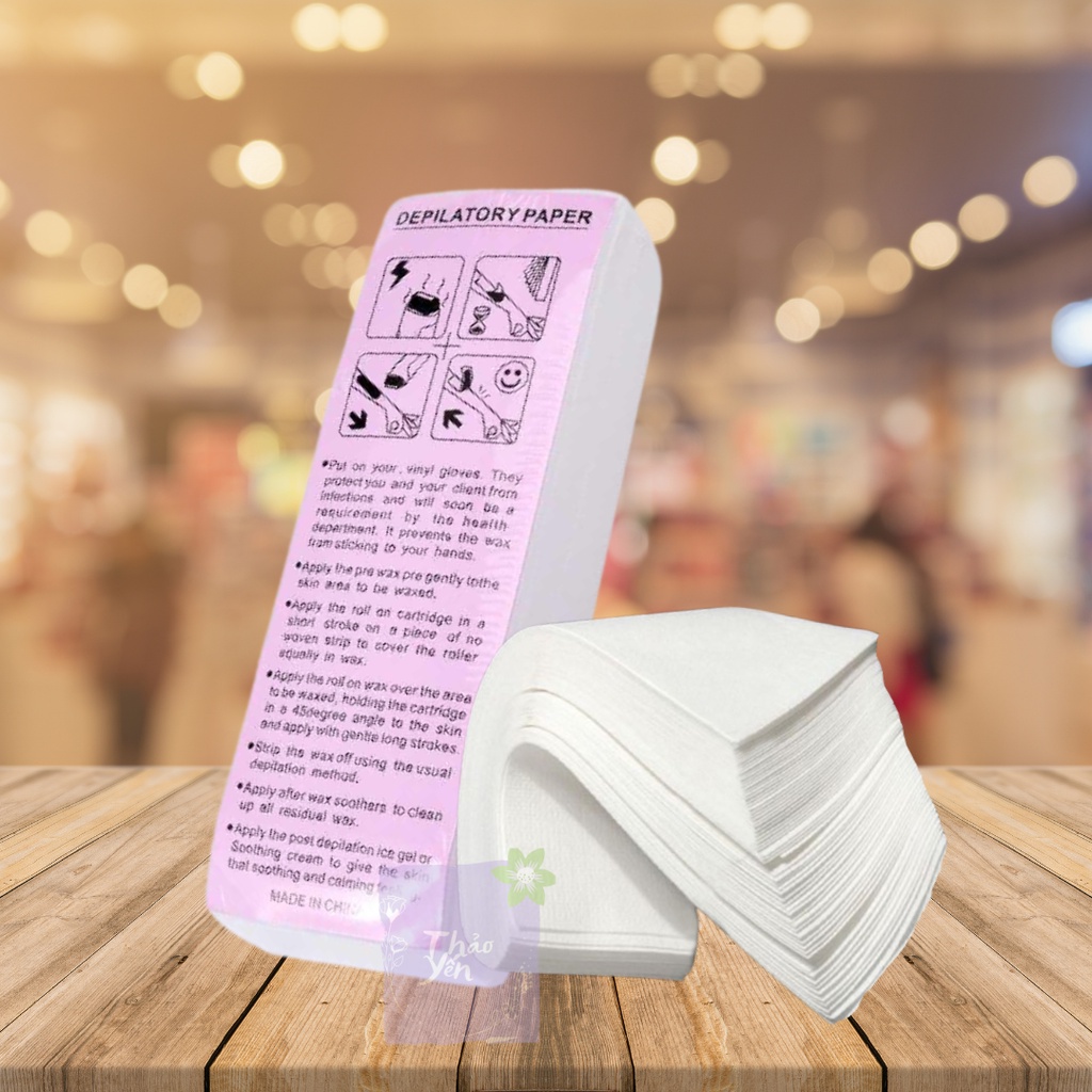 Giấy wax lông Depilatory Paper (bịch 100 miếng)