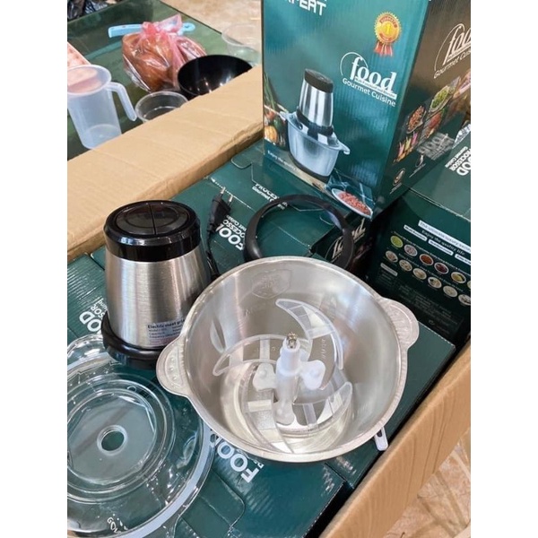 Máy xay thịt đa năng kitchen food cối inox 2 lit