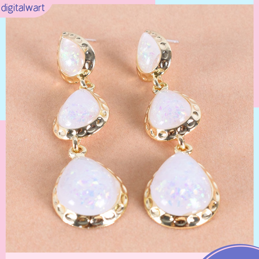 Đôi Khuyên Tai Dáng Dài Hình Giọt Nước Đính Đá Thời Trang Cho Nữ