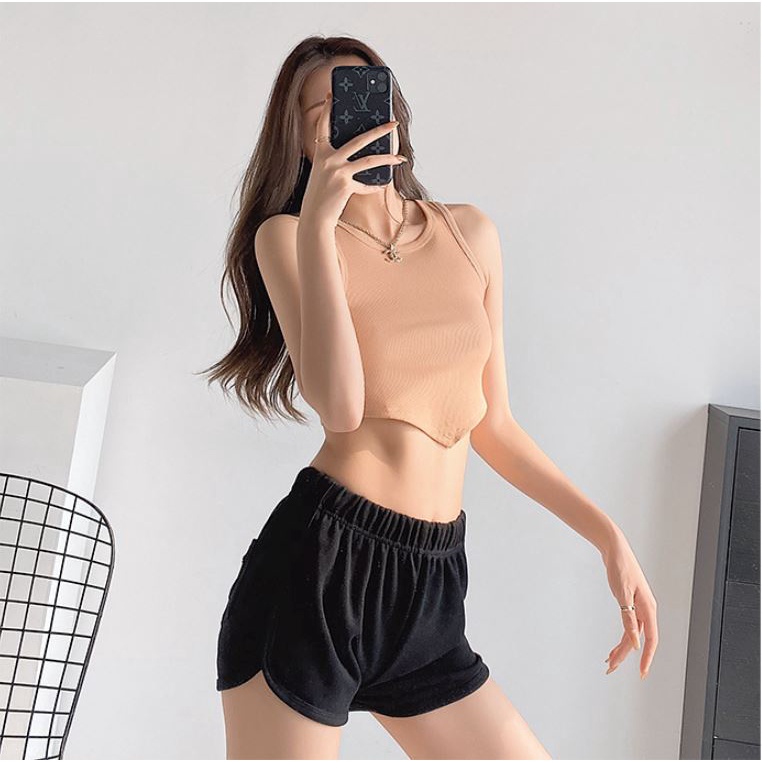 Áo Croptop Sát Lách Vạt Bầu Cực Đẹp,Áo Croptop Nữ Cổ Tròn Chất Thun Gân Co Dãn Thoáng Mát Hottrend 2022
