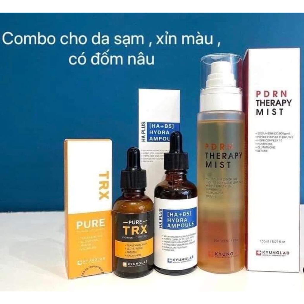 Combo xịt khoáng, serum, kem dưỡng Kyung Lab phục hồi, trắng da 30/150ml