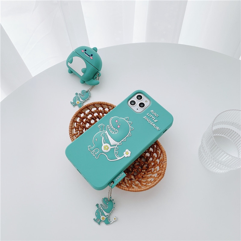 Ốp iphone - Ốp lưng Run Little Dinosaur kèm móc 6s/6plus/6splus/7/8/7plus/8plus/x/xs/xsmax/11/11promax - Awifi Case V1-8