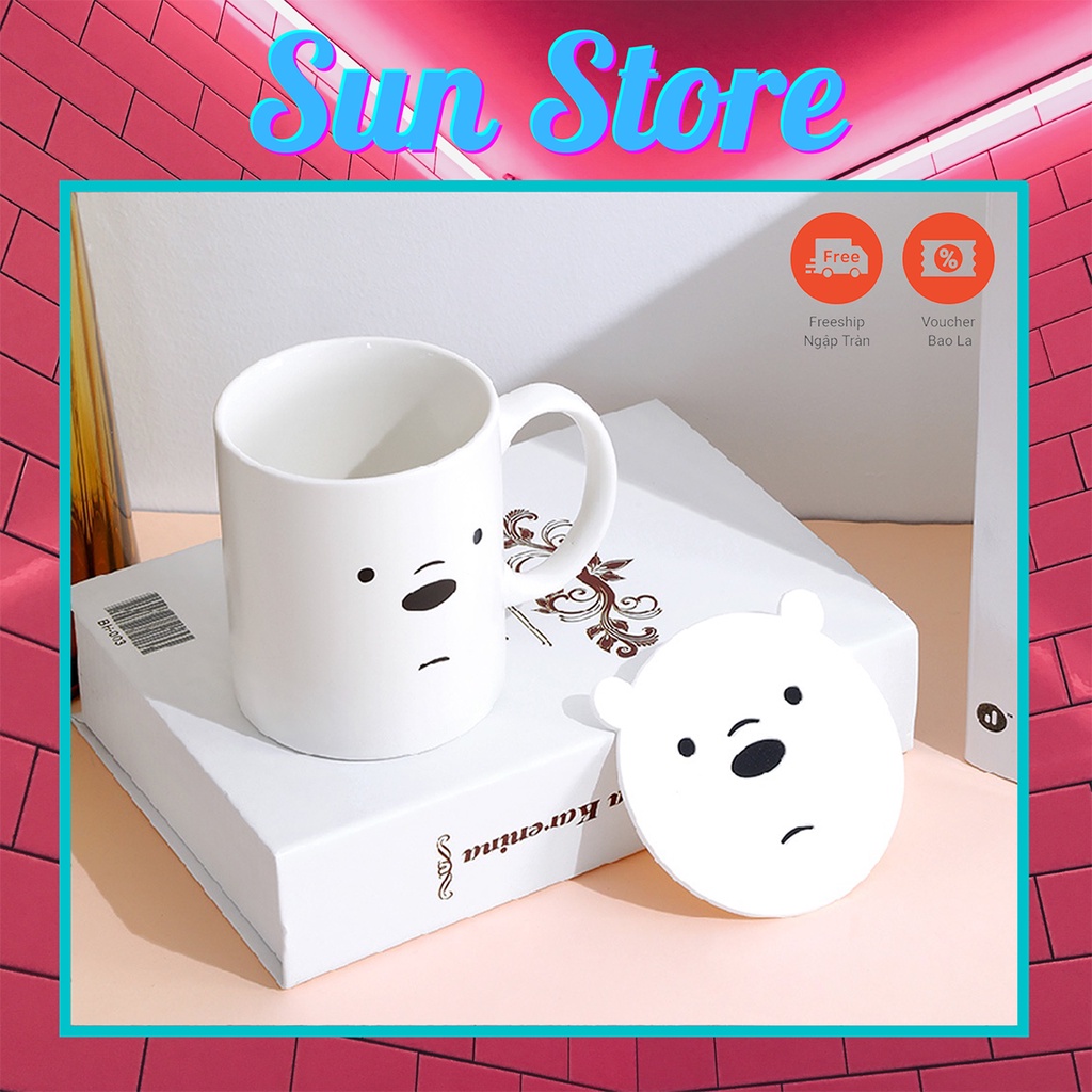 Cốc Sứ Dễ Thương Dễ Thương We Bare Bears 300ml (Ice Bear) - SunStoreVN