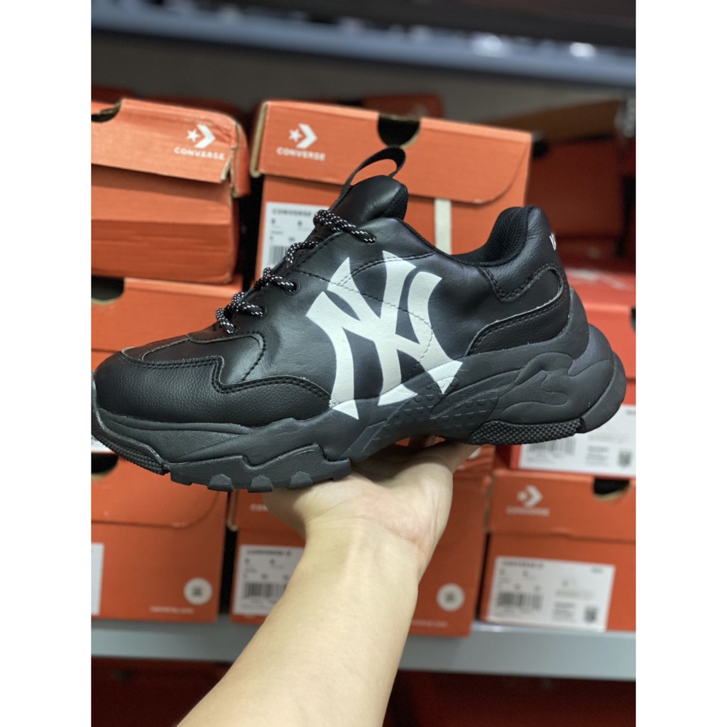 Giày thể thao nam nữ đế cao NY đen chữ trắng,Giày 𝐌𝐋𝐁 Đen NY Trắng