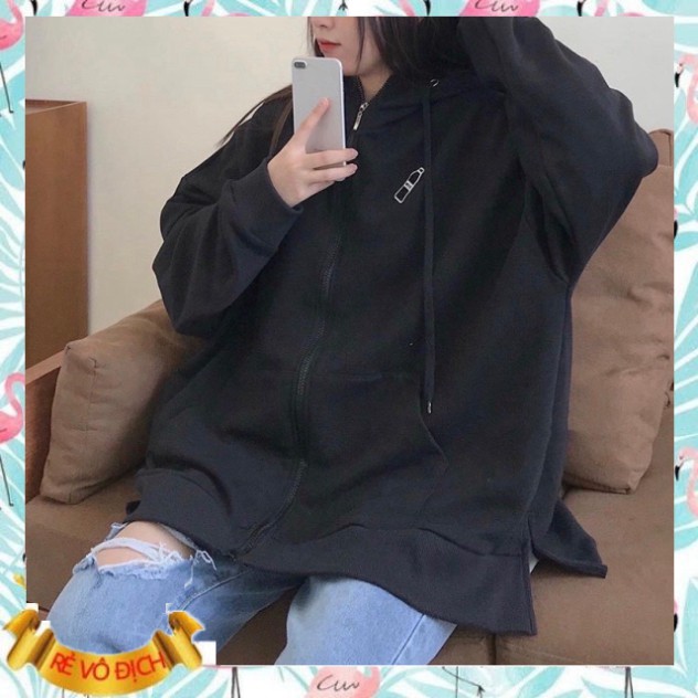 (mới) ÁO KHOÁC NỈ HÌNH CHAI NƯỚC XẺ TÀ BASIC - ÁO HOODIE MILK DÂY KÉO UNISEX THÊU BÌNH SỮA ĐEN TRẮNG XÁM