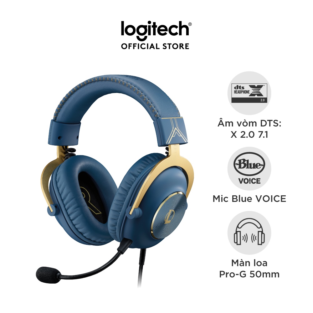 Tai nghe game Logitech G Pro X LOL League of Legends - Mic Blue Voice, âm thanh vòm