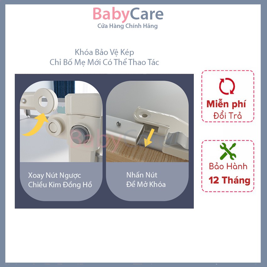 Thanh Chắn Giường BabyCare - Mẫu Mới Nhất 2021 ( 1 Bộ 1 Thanh ) - An Toàn - Tiện Lợi - Chắc Chắn - BabyCare