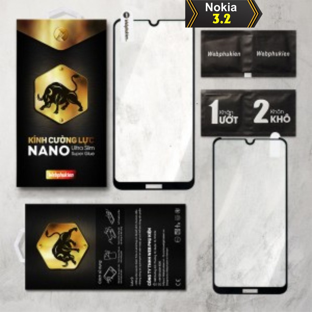 Kính cường lực cho Nokia 3.2 hiệu webphukien