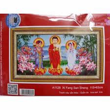 Tranh thêu tam thế phật A1128 (KT: 115 x 63cm)