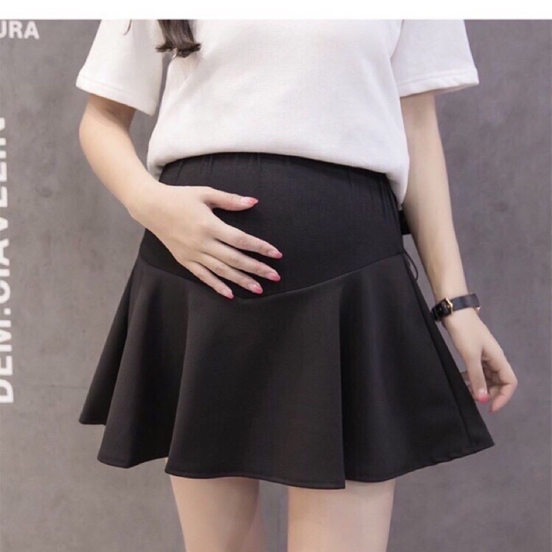 Chân Váy Bầu Xếp Li Tự Nhiên Kèm Quần Bên Trong, Hàng Thiết Kế Chuẩn Form Đẹp Trẻ Trung- CV02