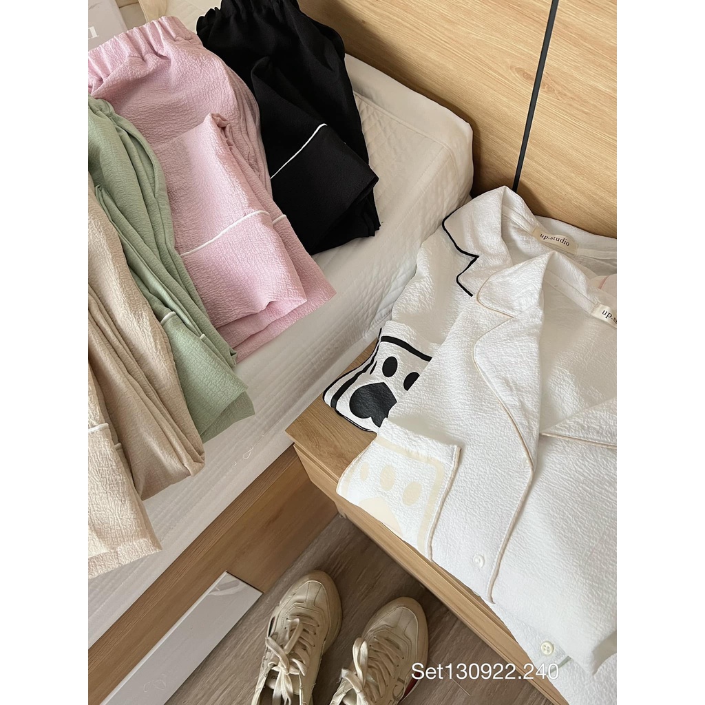 SET BỘ PYZAMA TRƠN IN HÌNH BÀN CHÂN