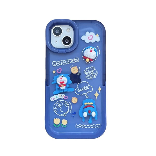 Ốp Điện Thoại Silicon Mềm Hình Doraemon 3D Có Giá Đỡ Cho iPhone13 13Promax 12 12Pro 12ProMax 1111Pro11ProMax X