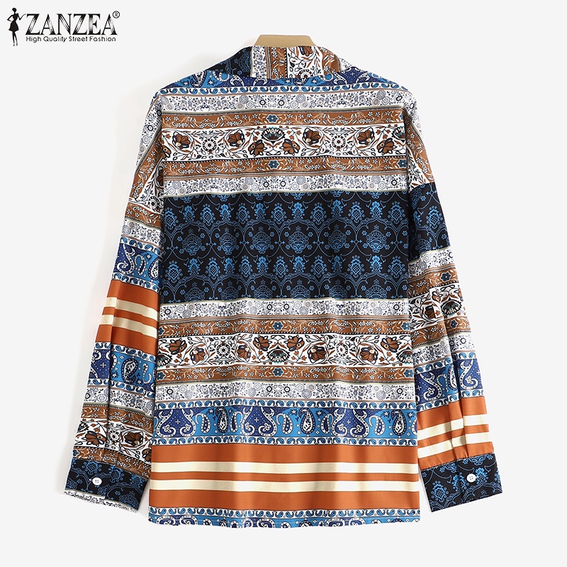 Zanzea Áo Sơ Mi Nữ Dài Tay Cổ Bẻ Thời Trang Châu Âu
