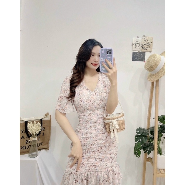 Đầm hoa 🌷Đầm suông hoa tà chéo