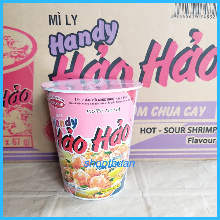 Mì ly handy Hảo Hảo Tôm Chua Cay 67g | BigBuy360 - bigbuy360.vn