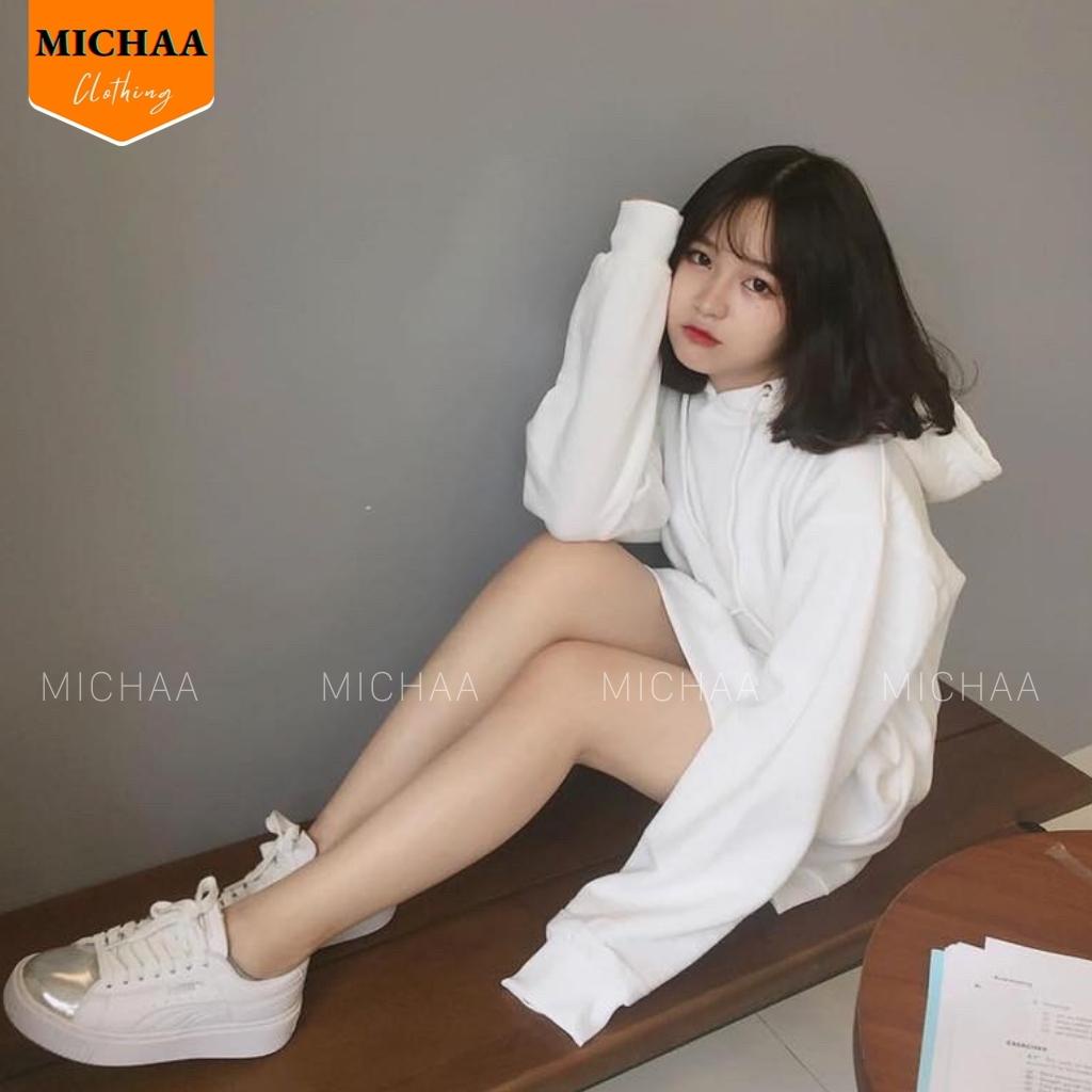 Áo Khoác Nỉ HOODIE TRƠN Nam Nữ Ulzzang Unisex Form Rộng Đẹp - MICHAA