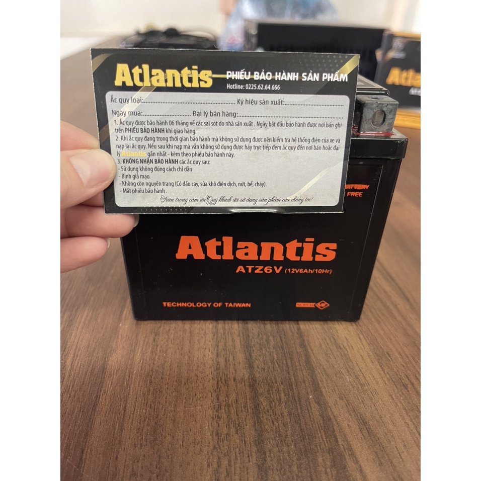 Ắc quy xe máy ATZ6V - 12V 6Ah dành cho Lead, Vision, Air Blade, SH, Nozza, Janus, NVX,....