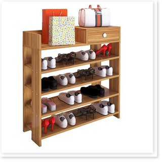 KỆ GỖ GHÉP ĐỂ GIÀY DÉP 5 TẦNG CHẮC CHẮN- GIÁ SỈ