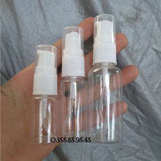 Chai xịt giọt 5ml / 10ml / 20ml / 30ml / 50ml / 100ml  - Chai lọ nhựa vòi ấn ngắn chiết mỹ phẩm du lịch