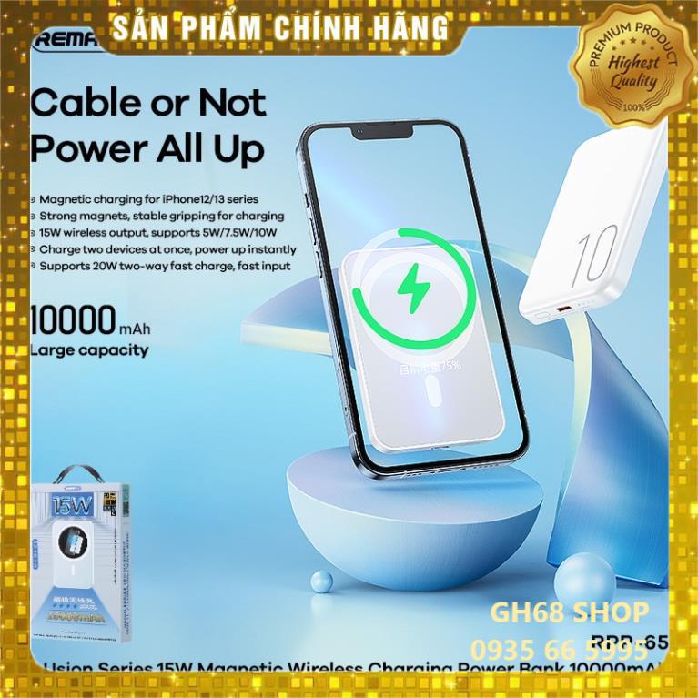 Sạc Dự Phòng Remax Magnetic Sạc Nhanh 20w Remax RPP-65 10000mah - Chính hãng REMAX