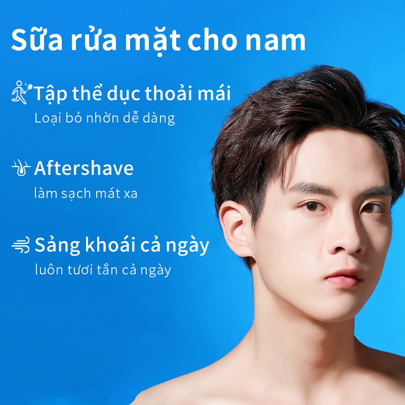 Sữa rửa mặt WIS kiềm dầu hỗ trợ giảm mụn chăm sóc da thường ngày cho nam 180ml