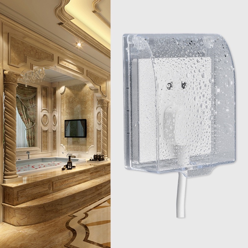 Hộp đựng bảo vệ ổ cắm điện, Nắp bảo vệ ổ cắm điện trên tường, Nhựa ABS đựng ổ điện, Dây điện, Sạc điện
