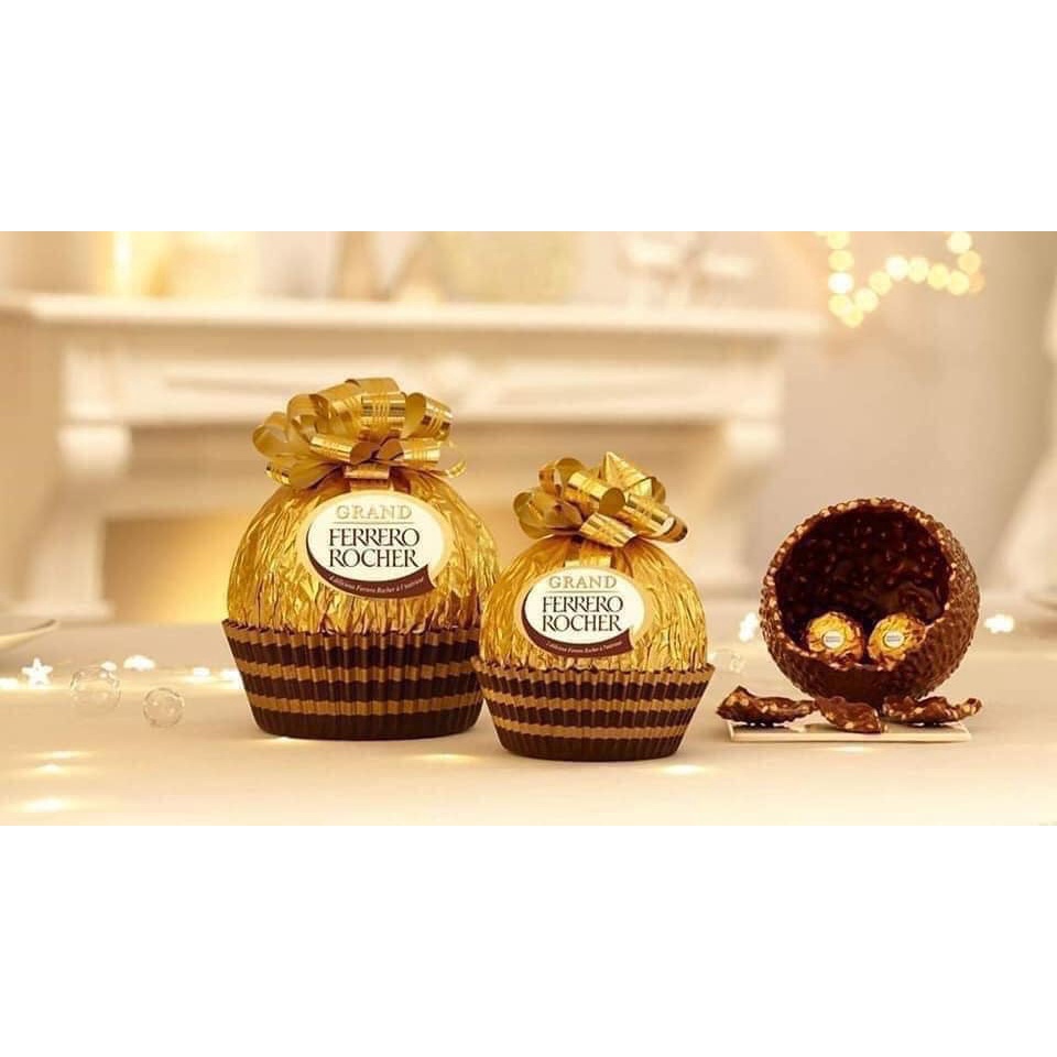 KẸO SOCOLA FERRERO ROCHER GRAND BIG HÌNH QUẢ CẦU BUỘC NƠ