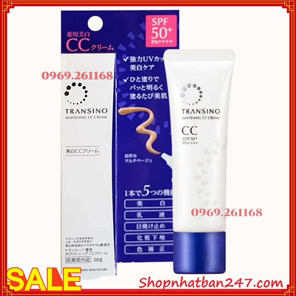 Kem trang điểm dưỡng trắng Transino Whitening CC Cream Nhật Bản 30g