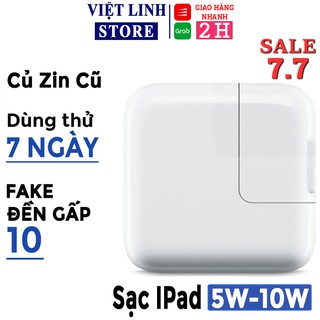 Củ sạc Ipad 10w chân dẹt zin cũ, hàng chính hãng, sạc ổn định không loạn chip - Việt Linh Store