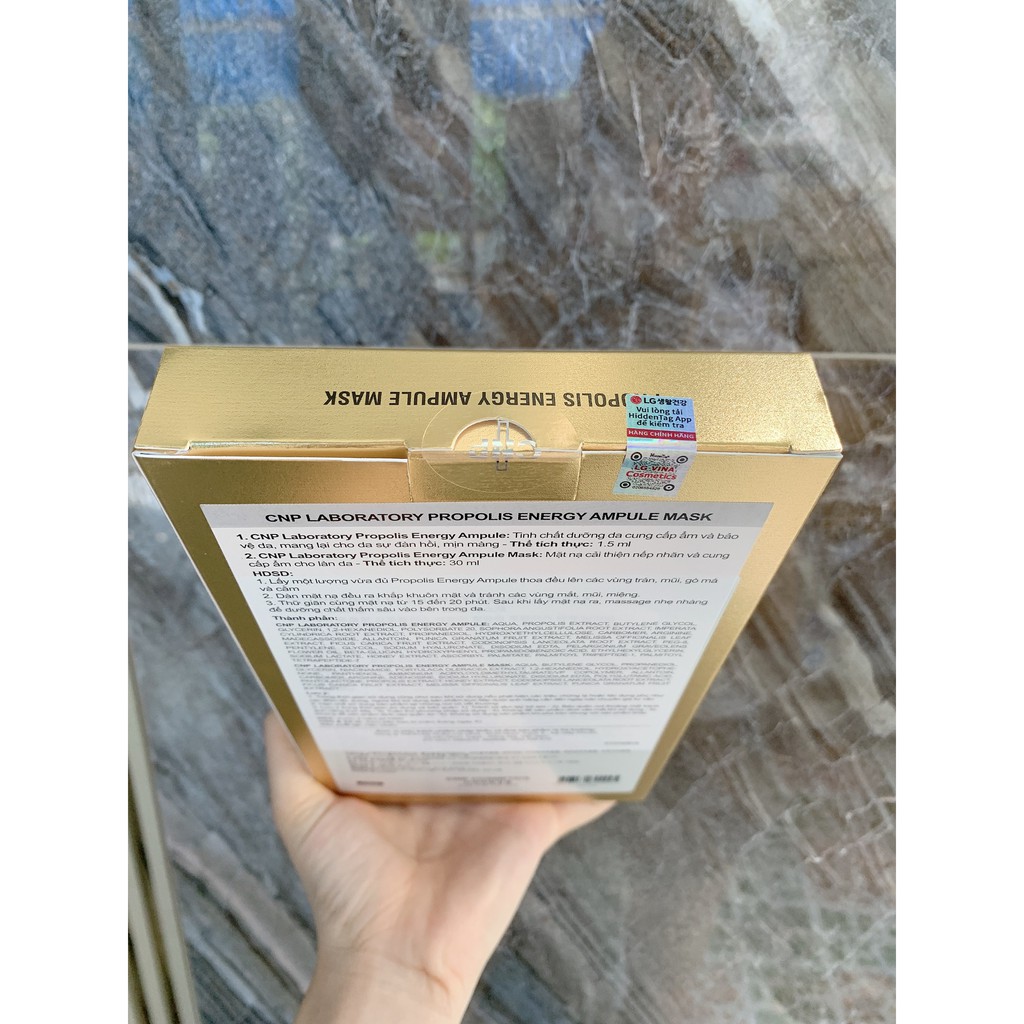 Hộp 5 miếng mặt nạ keo ong tái tạo da 2 trong 1 CNP Laboratory Propolis Energy Ampule Mask- 𝗘𝗯𝗶𝘀𝘂 𝗰𝗼𝘀𝗺𝗲𝘁𝗶𝗰𝘀