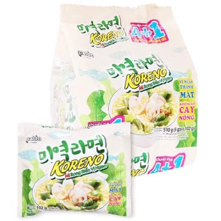Lốc 5 gói mì koreno rong biển vị ngao 102g/gói