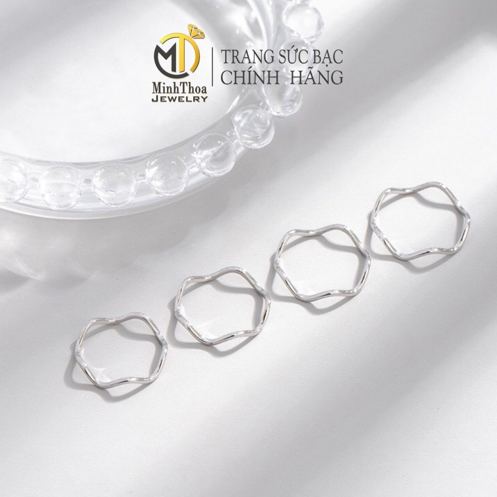 Nhẫn bạc nữ trơn đơn giản, cá tính, trang sức bạc phong cách Hàn Quốc Minh Thoa JEWELRY