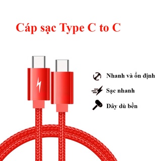 Cáp sạc 2 đầu type c 100w 60w - dây sạc nhanh type c to type c qc3.0 macbook ipad samsung