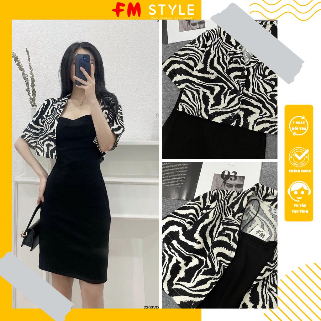 Áo khoác kiểu vest nữ FM Style croptop hoạ tiết ngựa vằn cá tính, năng động thời trang I Fm Style Online 220303400