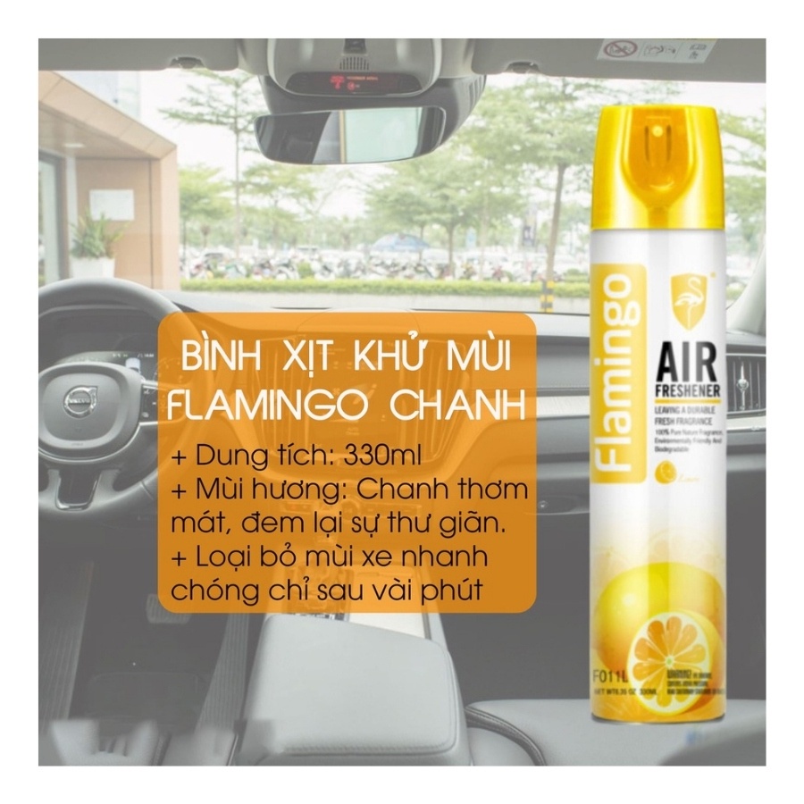 Xịt thơm phòng khử mùi ô tô khử mùi phòng ngủ Flamingo F011 330ml nhiều mùi hương tự nhiên dễ chịu