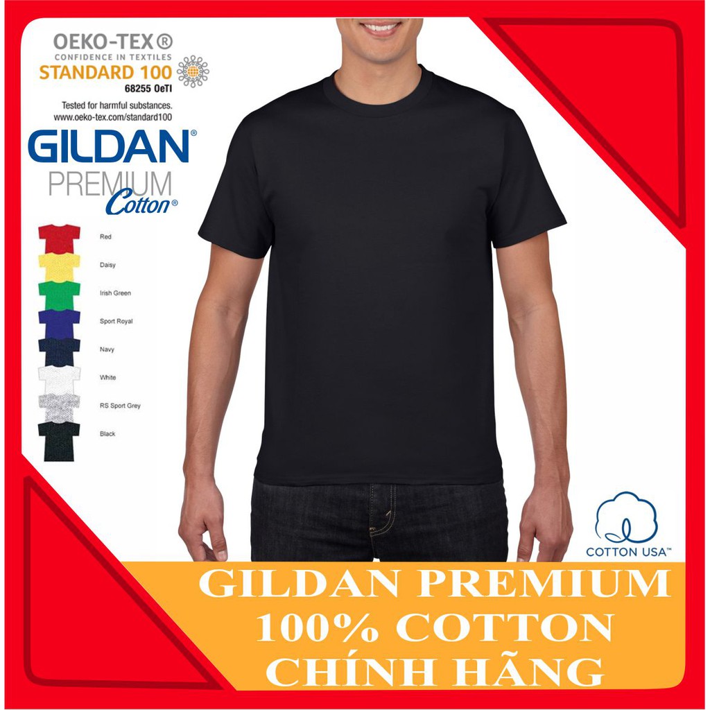 Áo thun Gildan Premium Cotton chuẩn chính hãng - 100% cotton