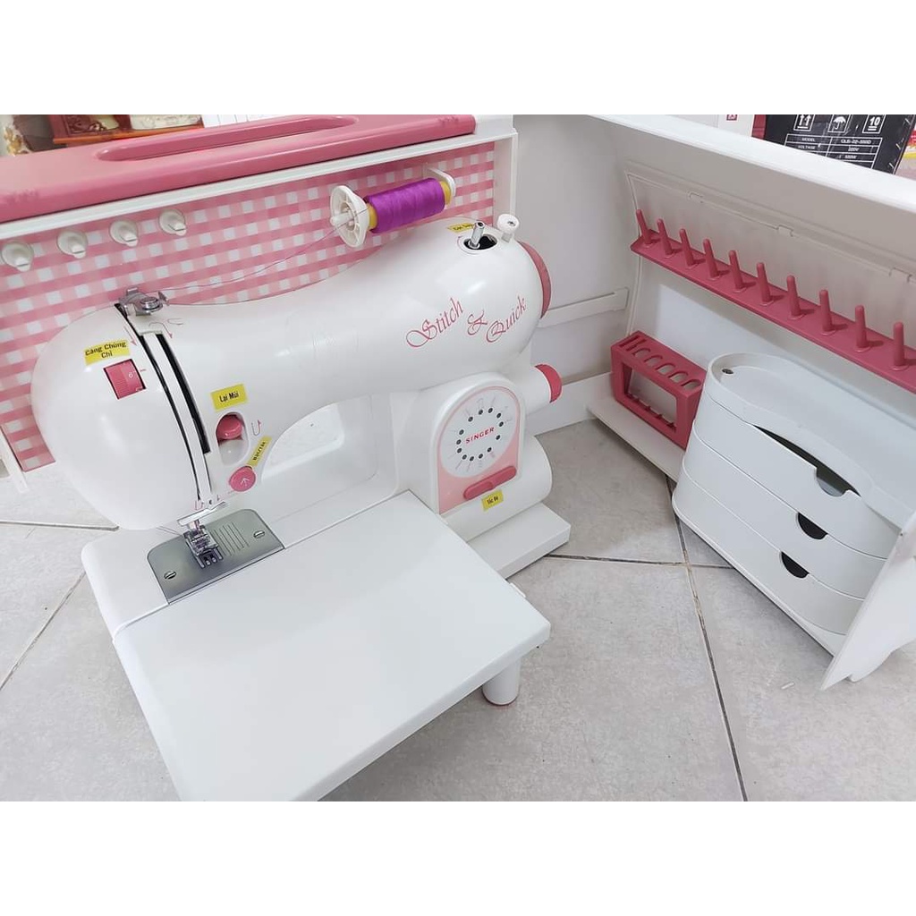 Máy Khâu Gia Đình Nhật Singer Stich Quick - May Cơ Bản - Có Vali Đựng Siêu Xinh - Ổ Máy Công Nghiệp - Màu Hồng Và Xanh