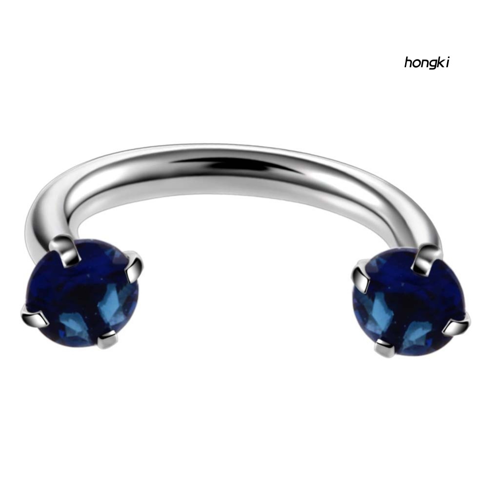 Khuyên mũi chữ U đính đá zircon nhiều màu sắc cá tính thời trang