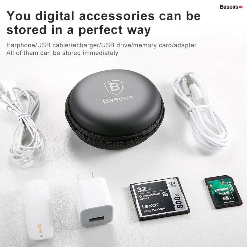 Túi đựng tai nghe và phụ kiện mini Baseus Eva Earphone Bag LV600