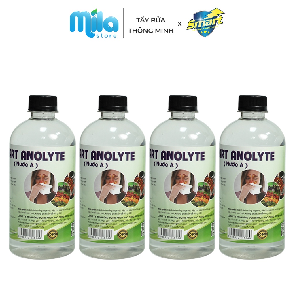 Nước sát khuẩn SMART ANOLYTE  khử khuẩn tay, bề mặt an toàn từ thiên nhiên không kích ứng 500ml