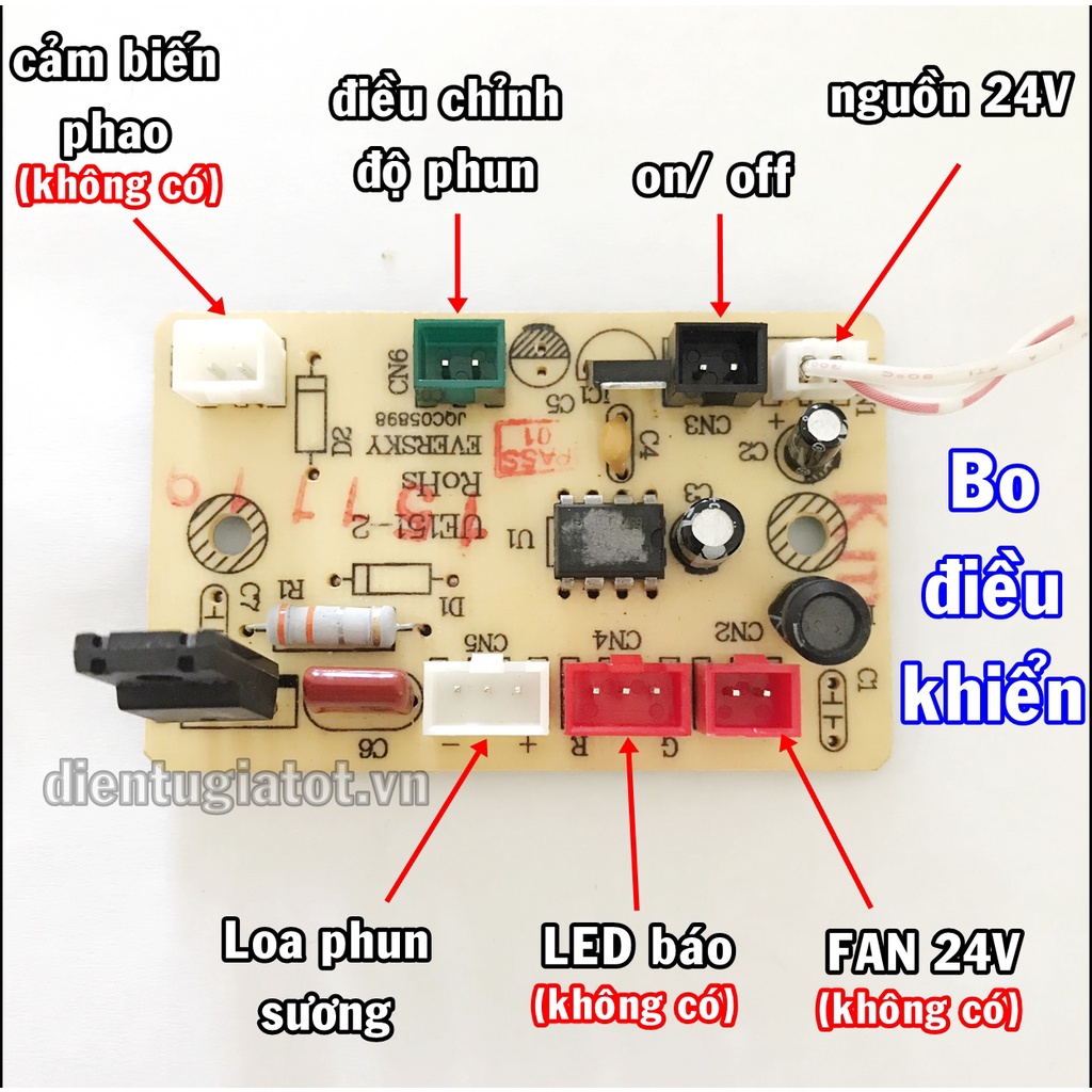 Combo mạch phun sương siêu âm 24V 20W
