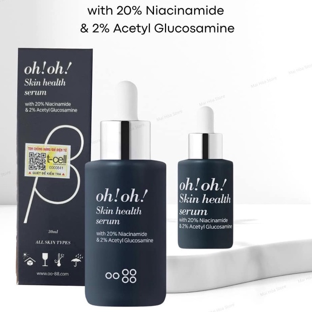 Serum dưỡng sáng giảm thâm nám, thu nhỏ lỗ chân lông Oh!Oh! Skin Health 20% Niacinamide Moncosmetics 30ml