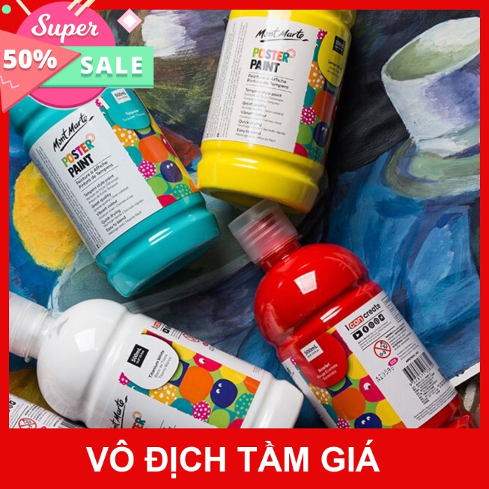 Màu Poster Paint Mont Marte 500ml (Chính hãng) - Màu chuyên dụng cho người bắt đầu vẽ