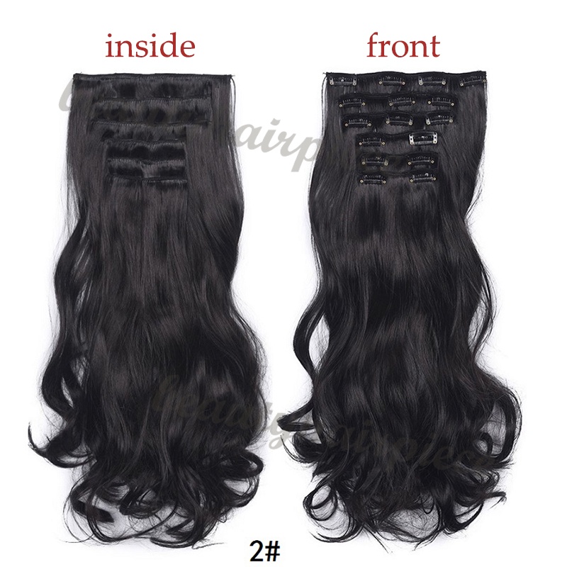 Bộ 6 Tóc Giả Xoăn + 16 Kẹp Sợi Tổng Hợp Dành Cho Nữ