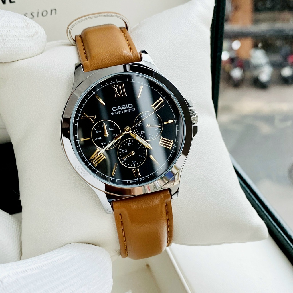 Đồng hồ nam dây da chính hãng Casio MTP-V300L-1A3