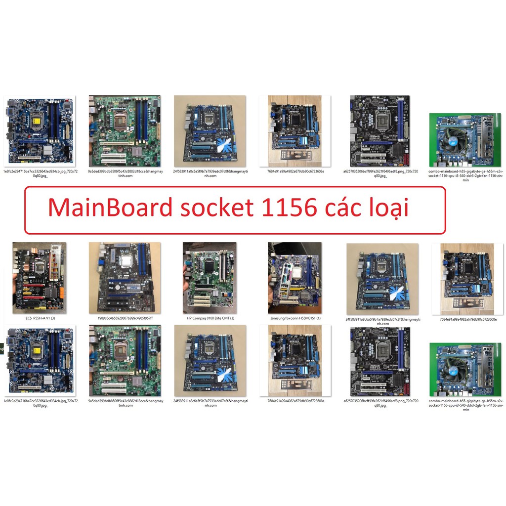 bo mạch chủ máy tính mainboard Main PC H55 P55 H57 P57 socket 1156 giga asus msi asrock ecs biostar acer all,cpu e5300